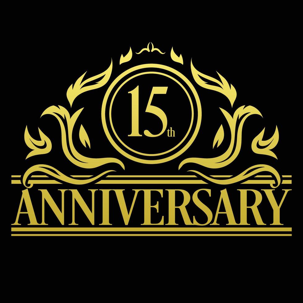 illustrazione del logo del 15° anniversario di lusso vector.free illustrazione vettoriale