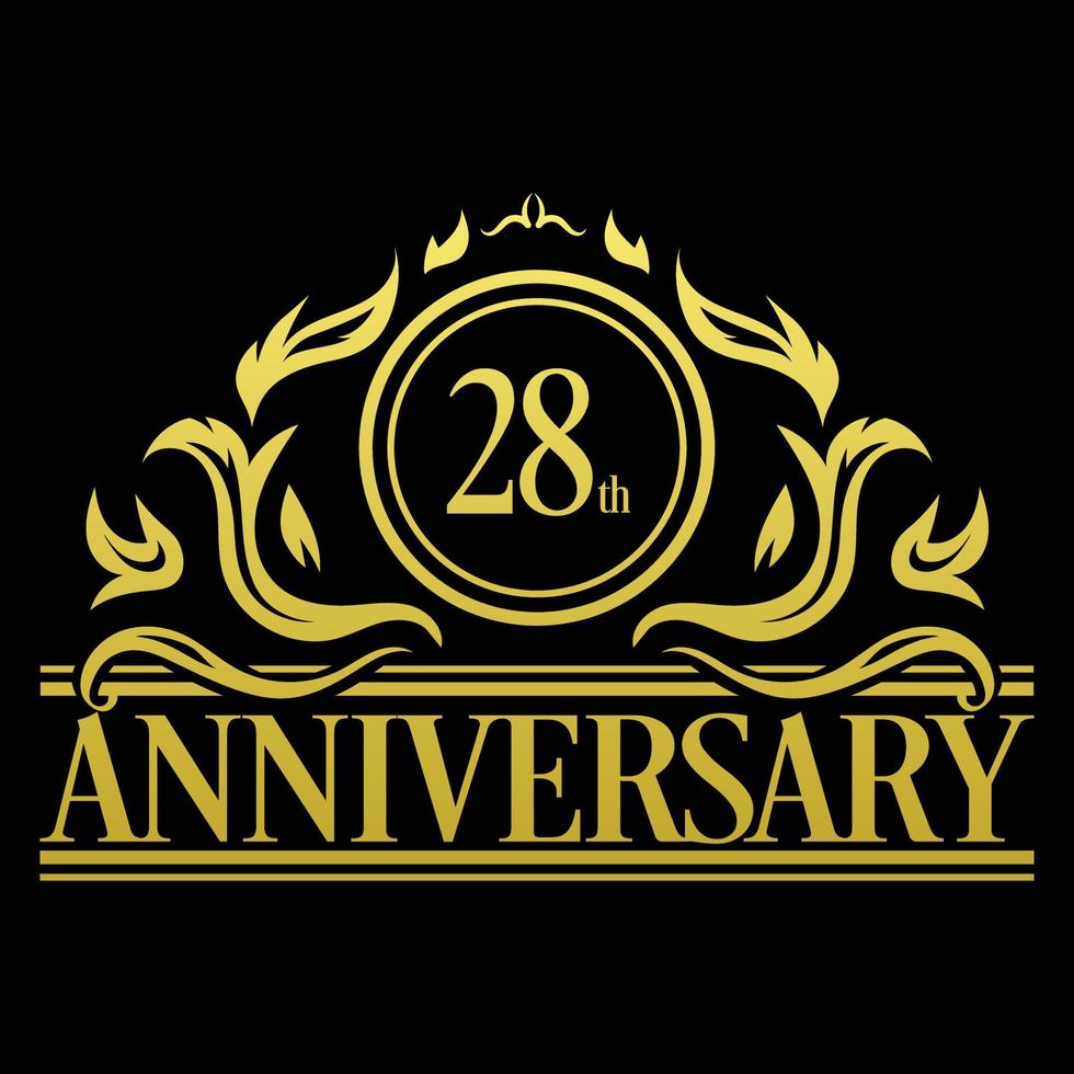 illustrazione del logo del 28° anniversario di lusso vector.free illustrazione vettoriale