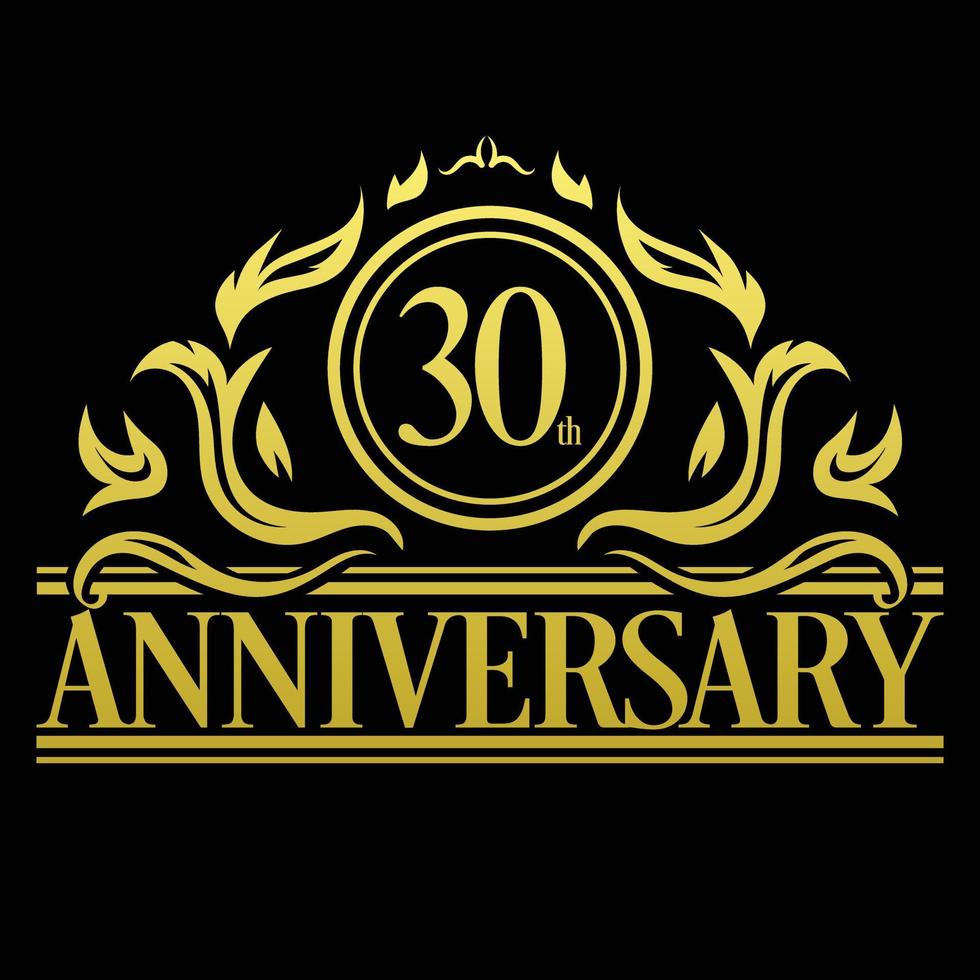 illustrazione del logo del 30° anniversario di lusso vector.free illustrazione vettoriale