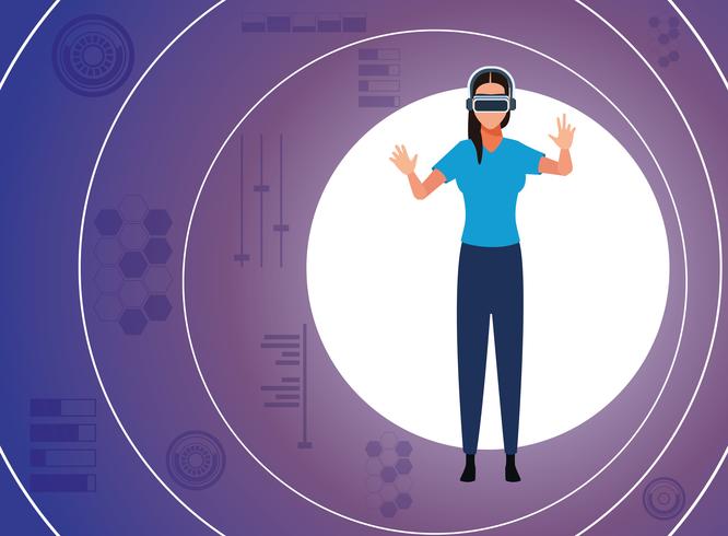 Tecnologia della realtà virtuale vettore