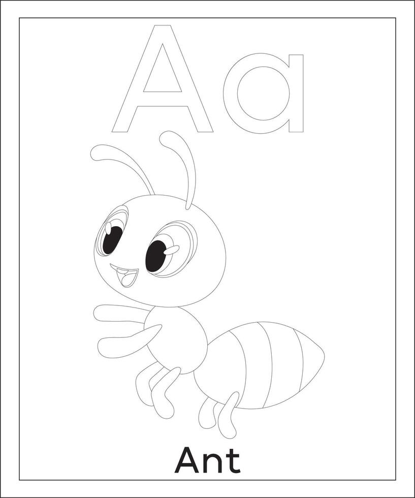 una pagina da colorare dell'alfabeto per i bambini vettore