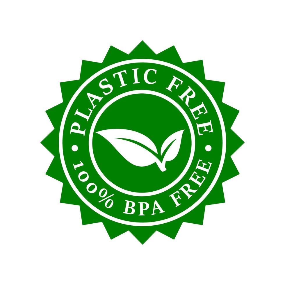 illustrazione del modello di logo senza plastica. adatto per l'etichetta del prodotto vettore