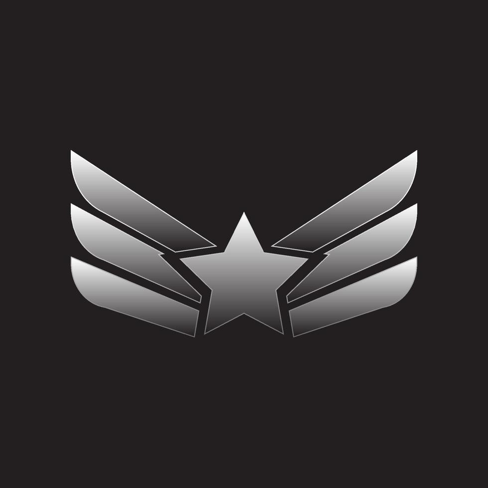 ali emblema d'argento vettore