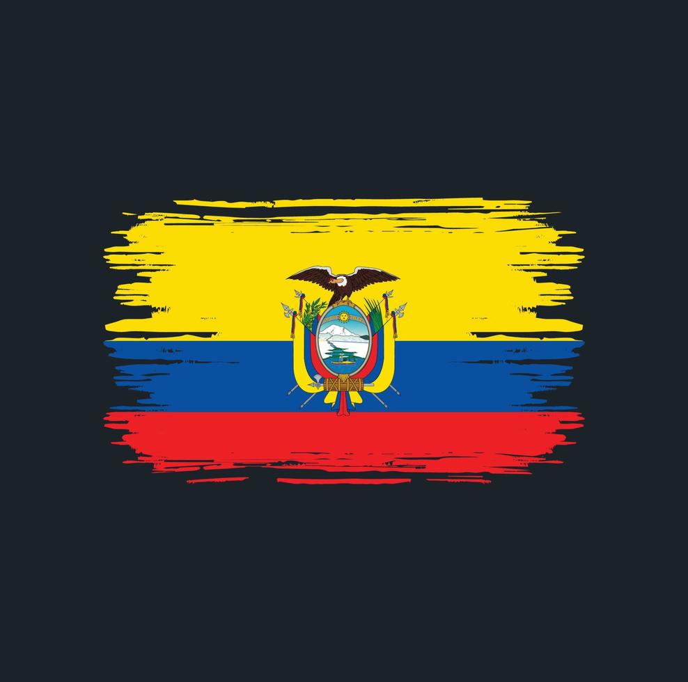 pennello bandiera ecuador. bandiera nazionale vettore