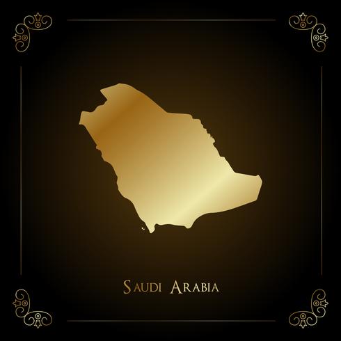 Arabia Saudita mappa d&#39;oro. vettore