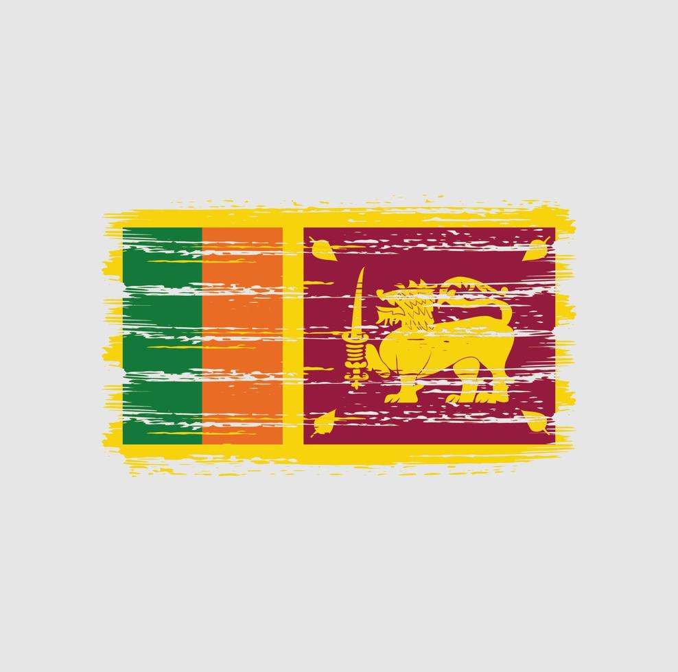 pennellate della bandiera dello sri lanka. bandiera nazionale vettore