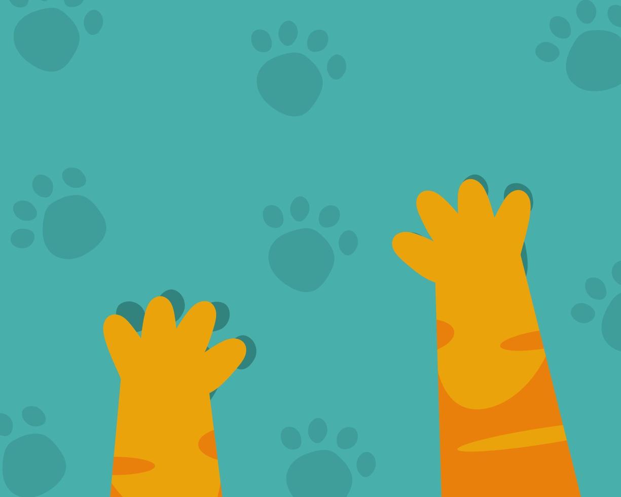 sfondo del modello della zampa. impronta della zampa di molti cani o gatti. stile vettoriale cartone animato per il tuo design.