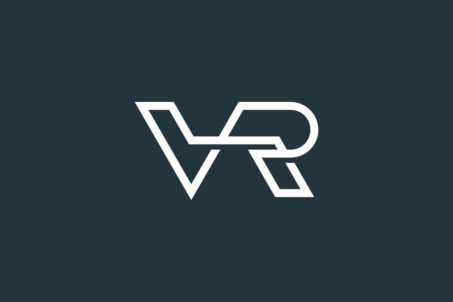 design semplice del logo della lettera vr vettore