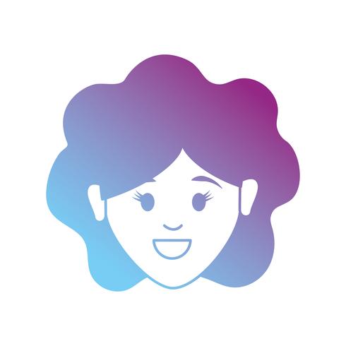 linea avatar donna con design acconciatura vettore