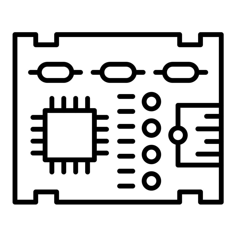 icona della linea della scheda PCB vettore