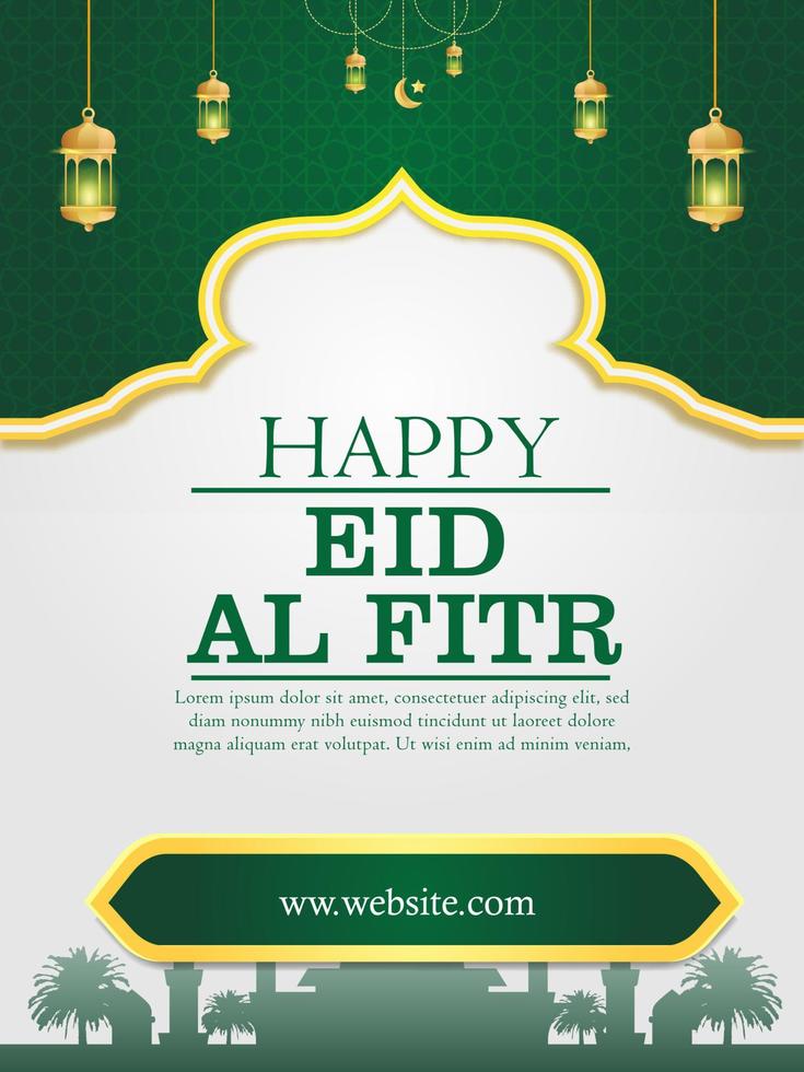 banner vettoriale per i saluti dei social media per le vacanze musulmane di eid al fitr hari raya idul fitri