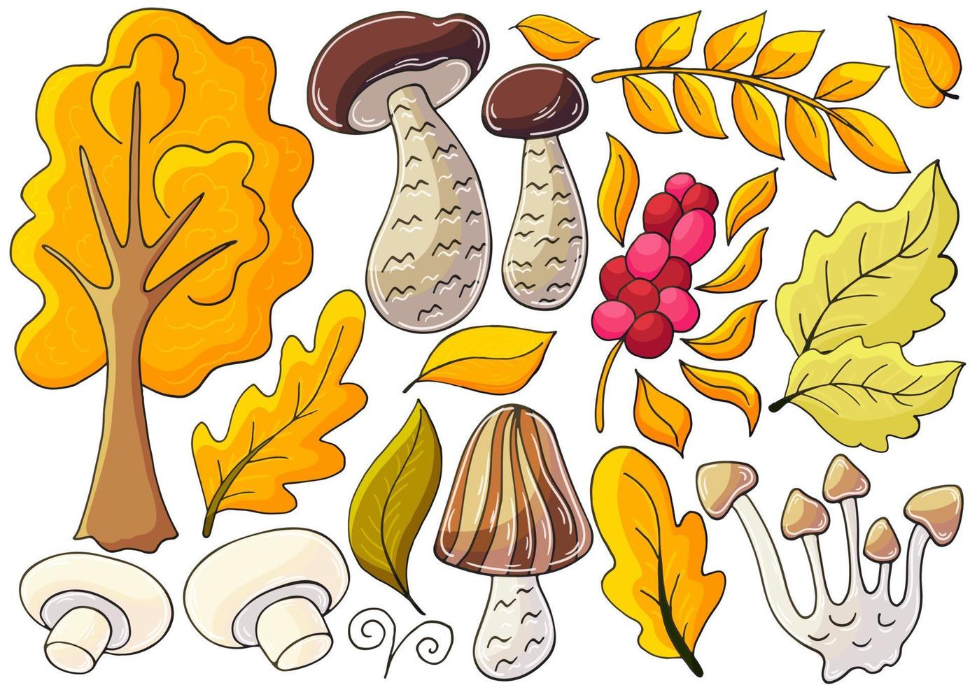 illustrazione autunnale in stile disegnato a mano. disegno per bambini vettore