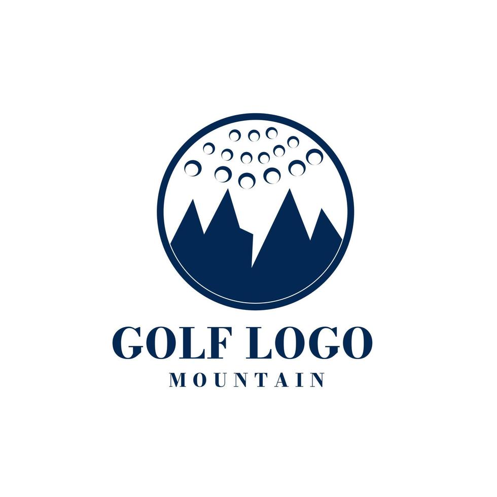 icona del design della pallina rotonda da golf di montagna per la mazza da golf vettore