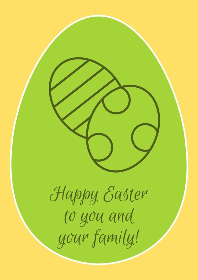 augurando buona pasqua a te cartolina con icona glifo lineare. biglietto di auguri con disegno vettoriale decorativo. poster in stile semplice con illustrazione lineart creativa. volantino con auguri di vacanza