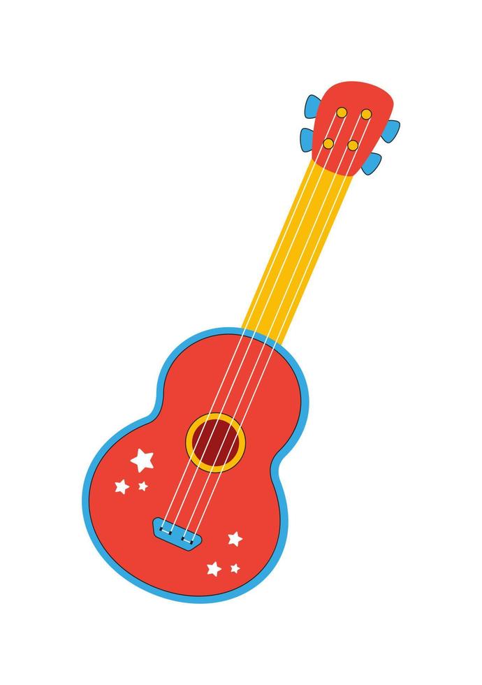 strumento musicale per bambini. illustrazione divertente della chitarra del giocattolo di vettore