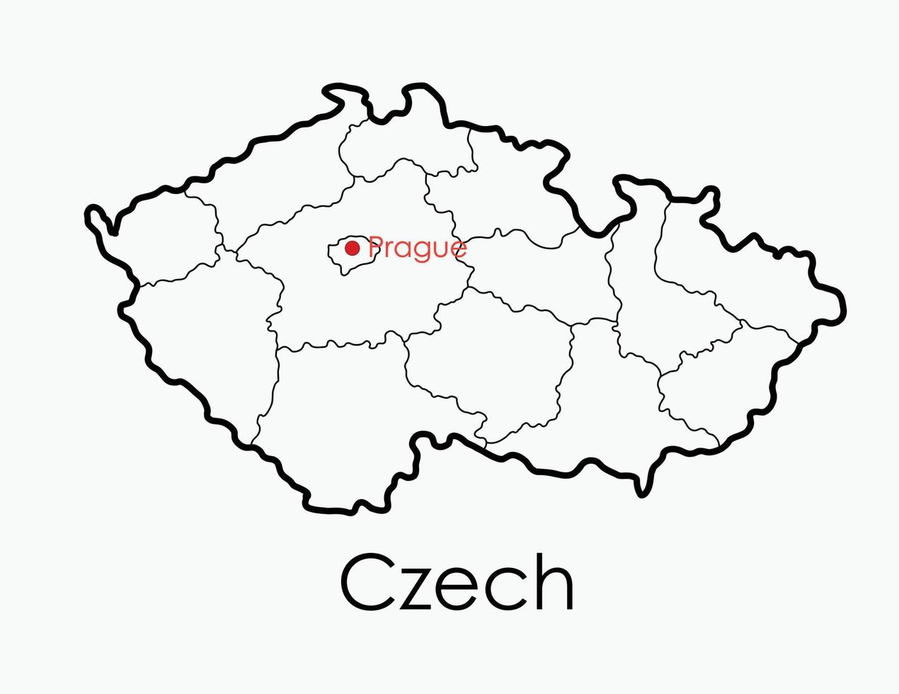 mappa ceca disegno a mano libera su sfondo bianco. vettore