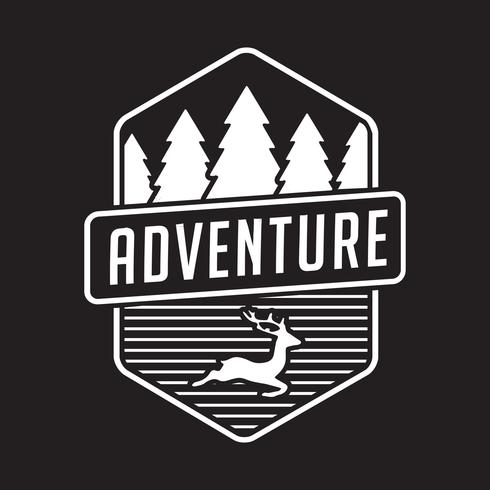 Logo e badge Adventure, ottimi per la stampa vettore