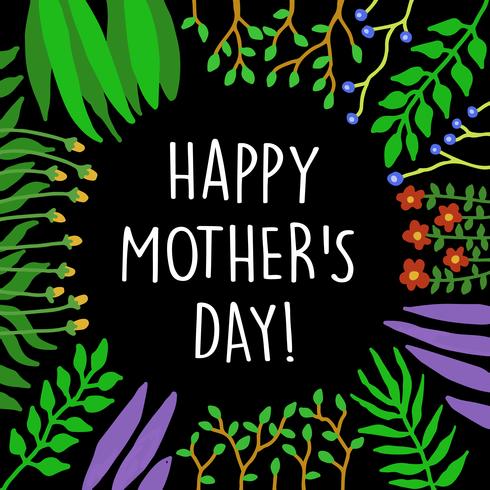 Cornice per fiori per Mother Day Card e altre, ottima per il design di stampa vettore