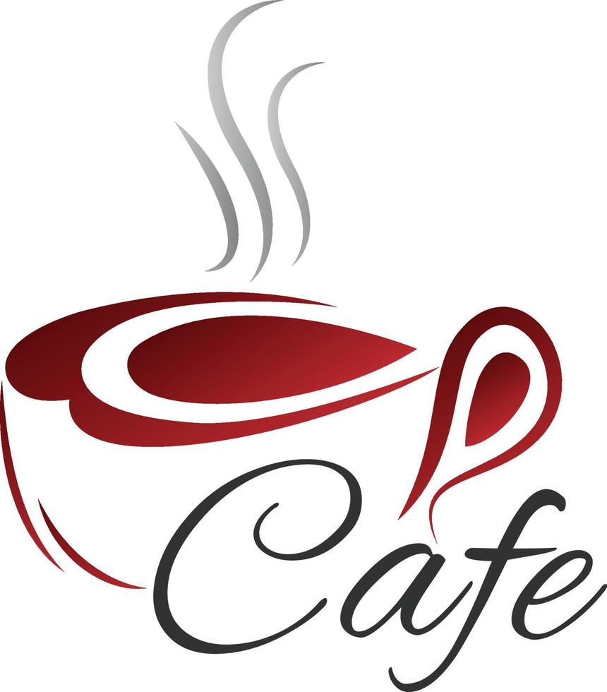 logo della tazza della caffetteria modello di progettazione di amore del caffè vettore