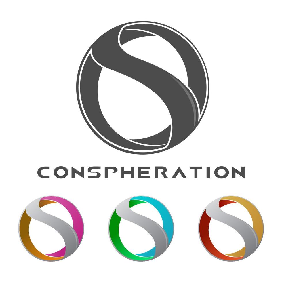 conspheration moderna lettera o logo design vettore