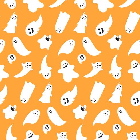 Seamless pattern di fantasmi emotivi di halloween vettore