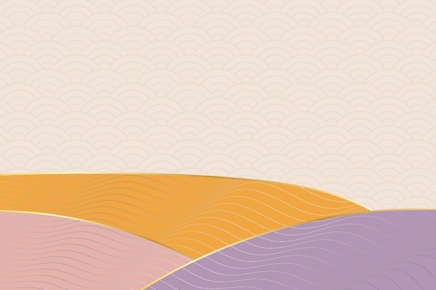 sfondo astratto stile onda con motivo geometrico giapponese e linee ondulate a strisce vettore