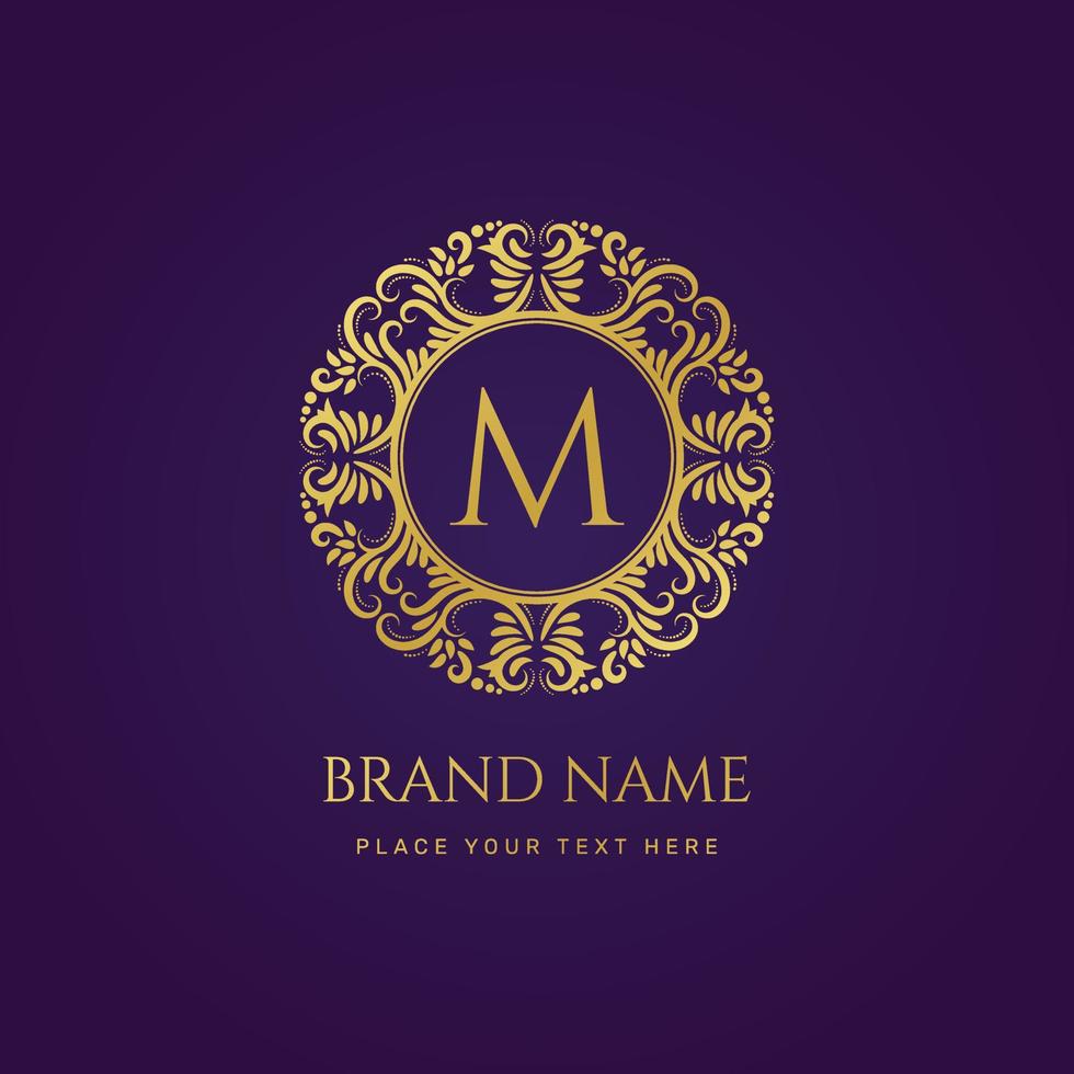 lettera m logo del marchio di lusso concept design vettoriale