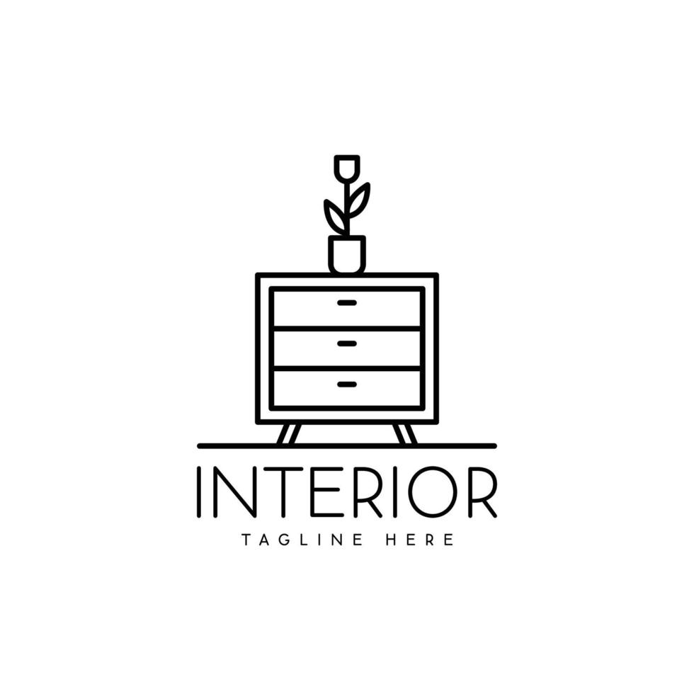 design del logo interno del comodino vettore