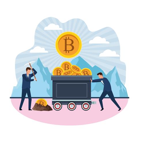 bitcoin di mining digitale vettore