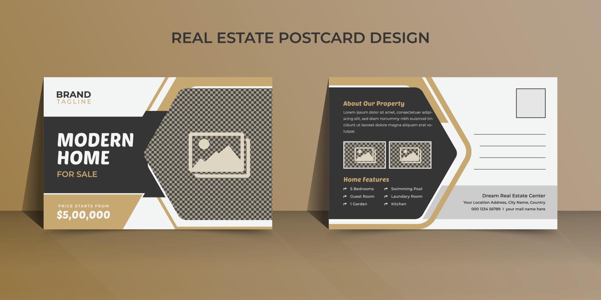 progettazione del layout di una cartolina immobiliare vettore