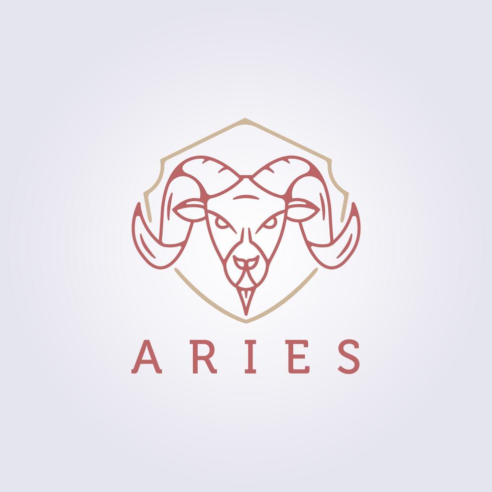 semplice e moderno magia stregoneria astrologia segno zodiacale ariete simbolo icona logo illustrazione vettoriale design