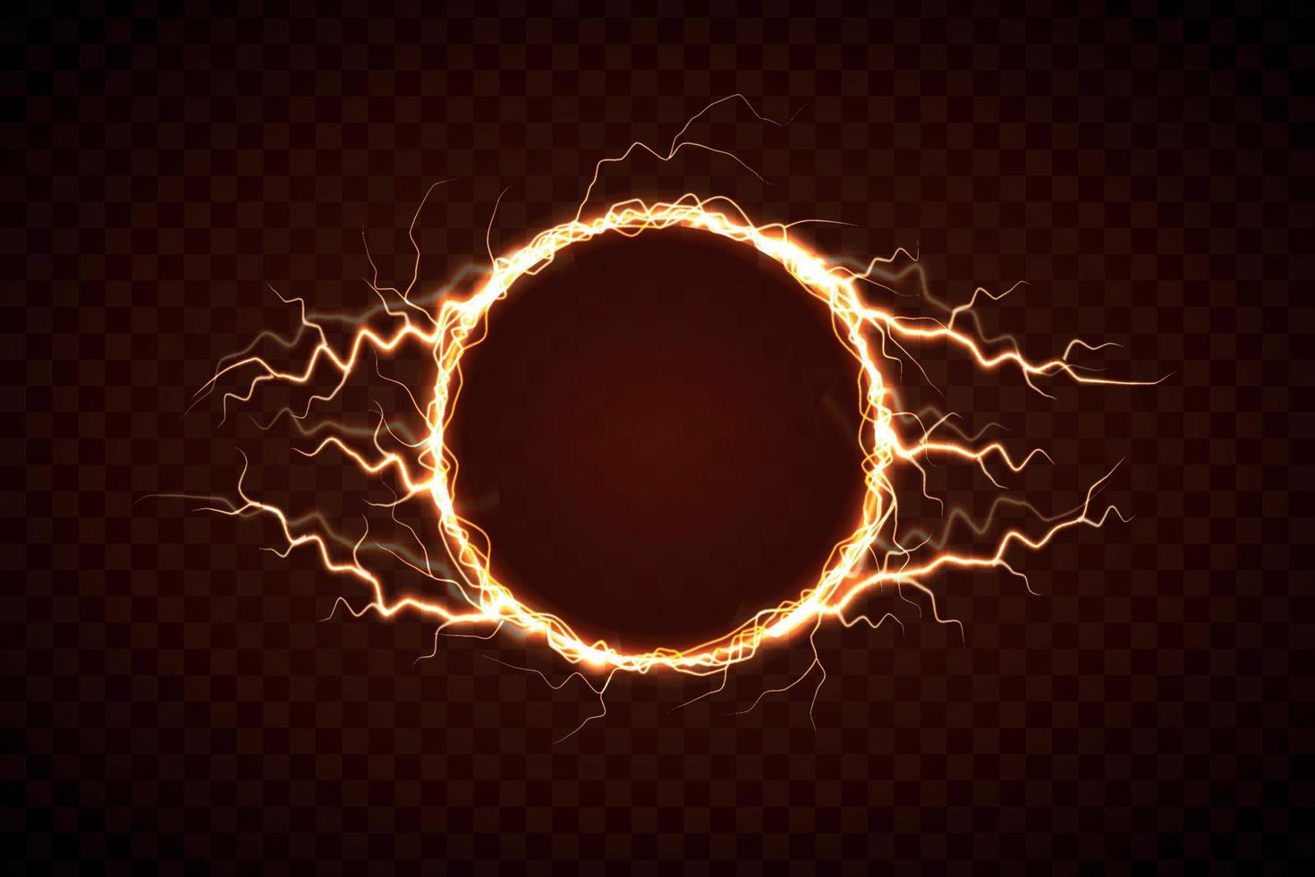 cerchio elettrico con effetto fulmine vettore