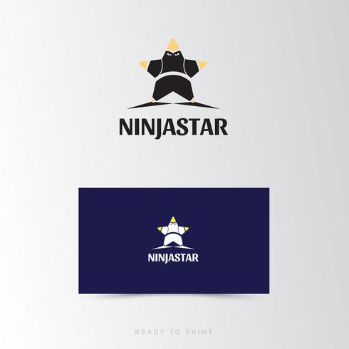 Logo Corporate Ninja Star Design semplice vettore