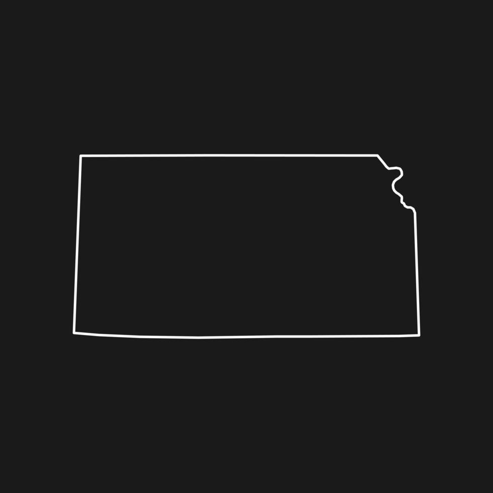 mappa del Kansas su sfondo nero vettore