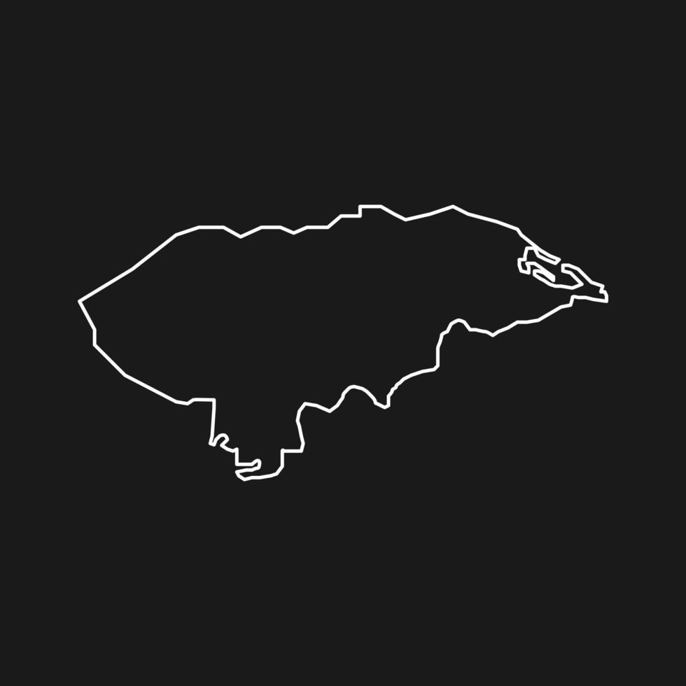 mappa dell'honduras su sfondo nero vettore
