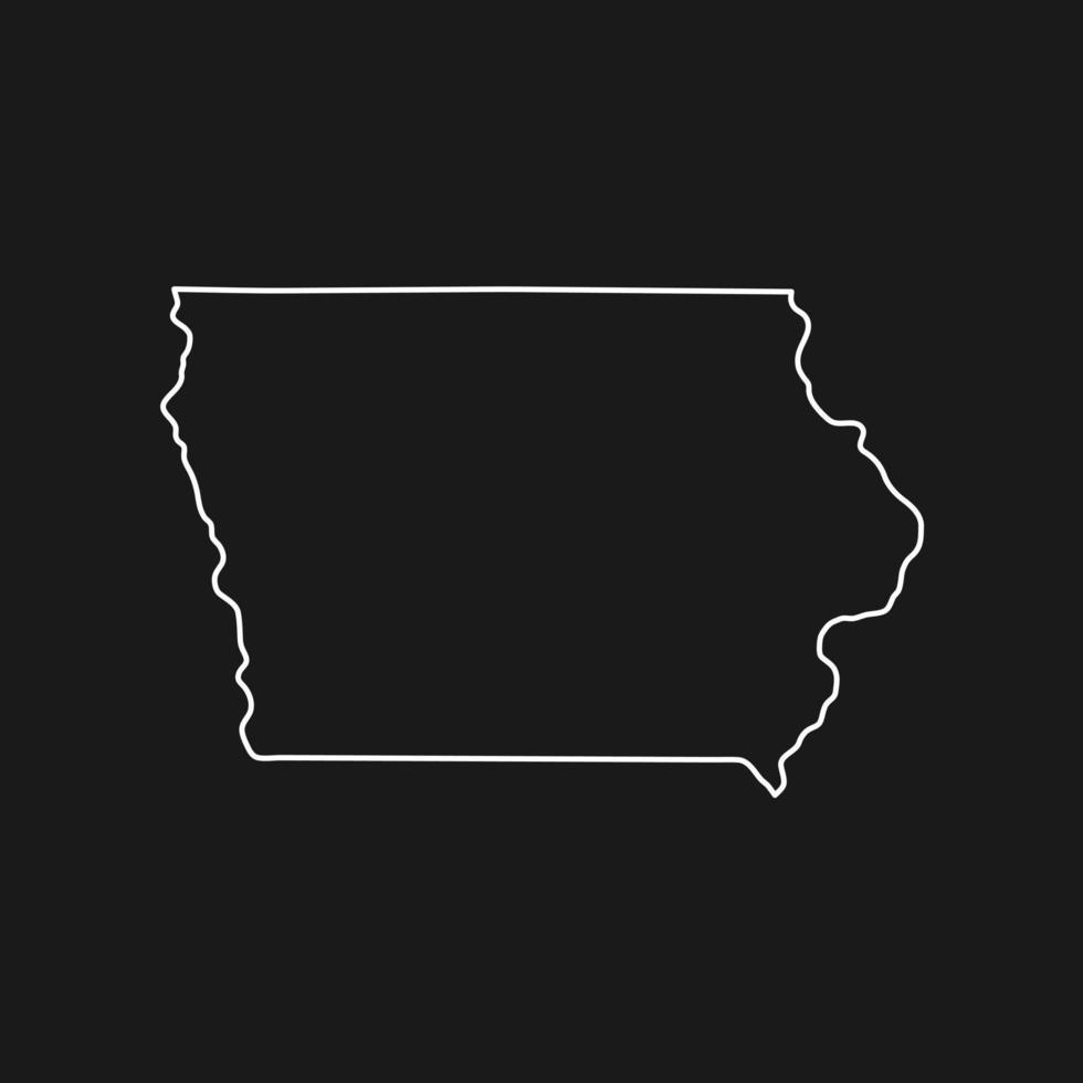 iowa mappa su sfondo nero vettore