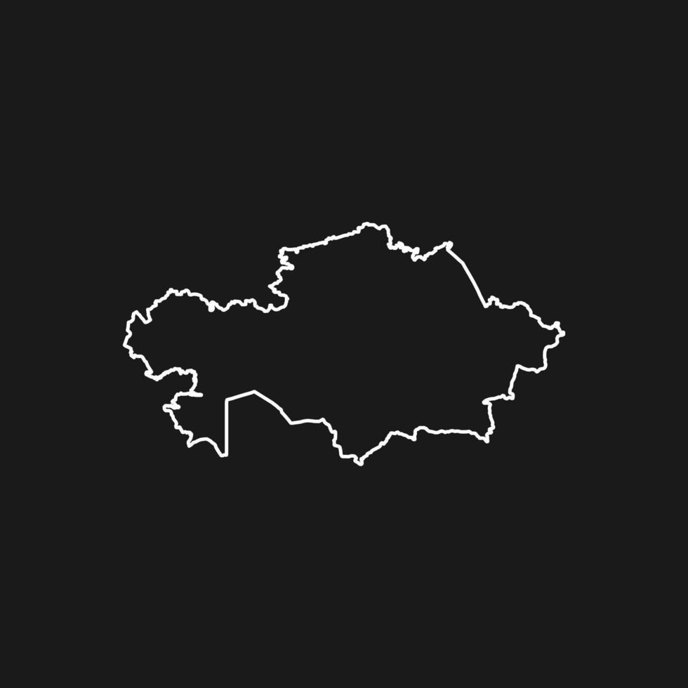 mappa del kazakistan su sfondo nero vettore