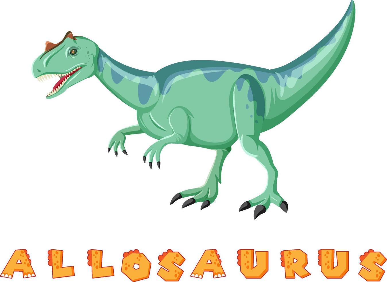 wordcard dinosauro per allosaurus vettore