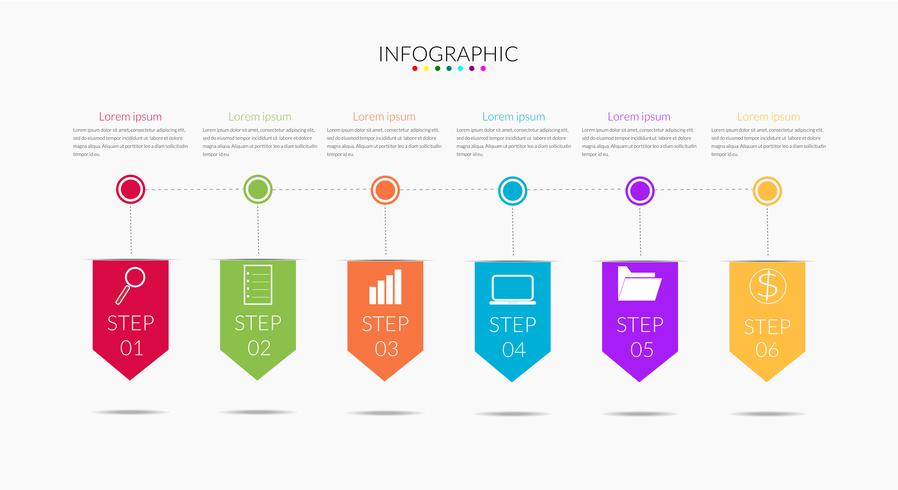 Cronologie infografiche aziendali vettore