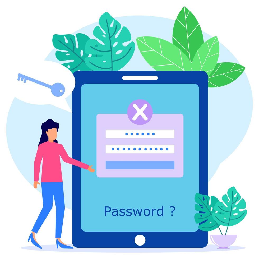 illustrazione grafica vettoriale personaggio dei cartoni animati della password