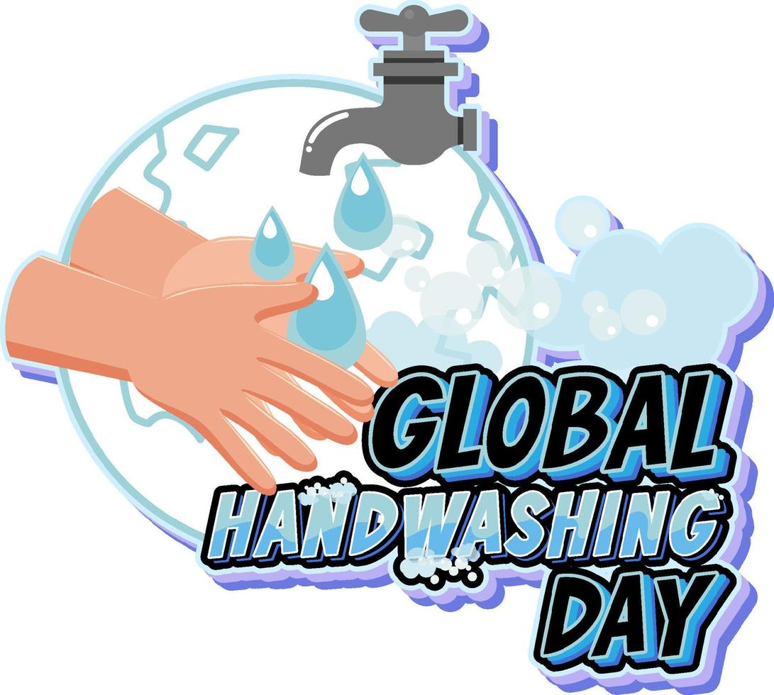 design banner per la giornata mondiale del lavaggio delle mani vettore