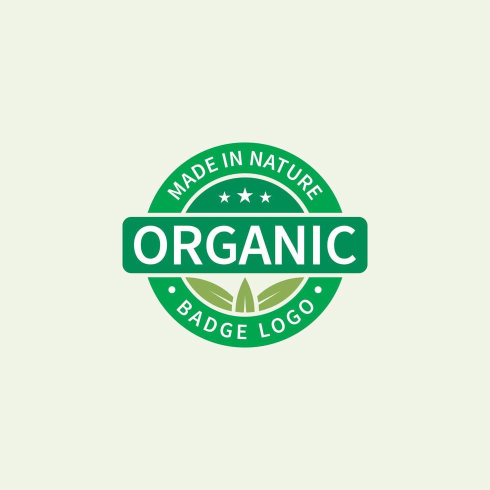 vettore di design del logo dei prodotti dell'autoadesivo della guarnizione dell'etichetta del distintivo naturale biologico di qualità fresca