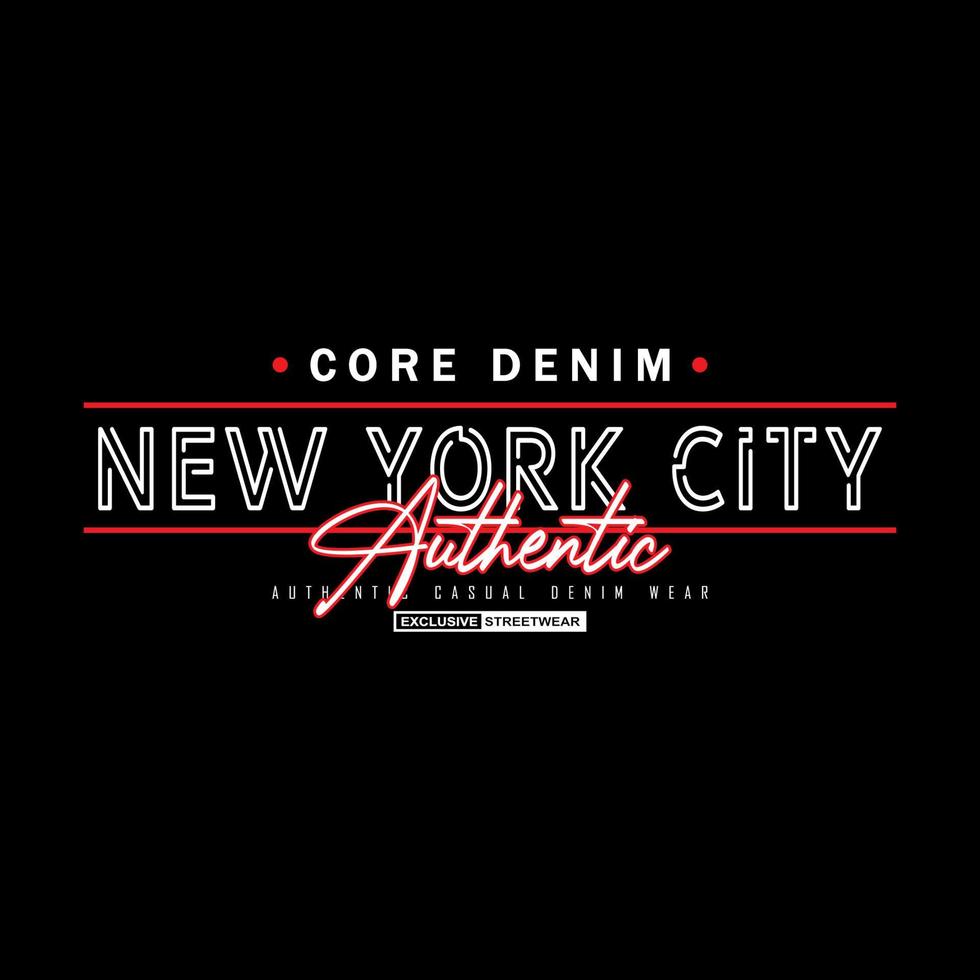 t-shirt e abbigliamento streetwear in denim di new york city vettore