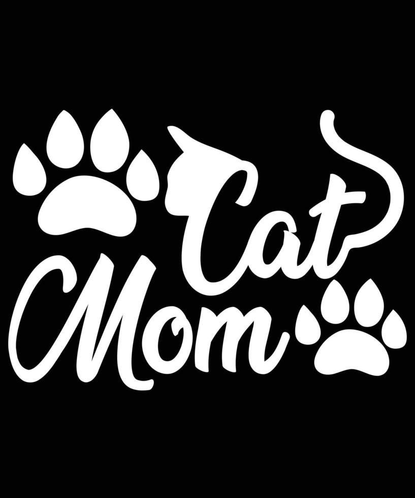 t-shirt tipografia gatto mamma vettore