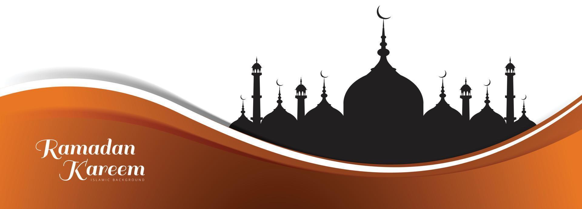 bellissimo design islamico della carta dell'insegna della moschea del ramadan kareem vettore