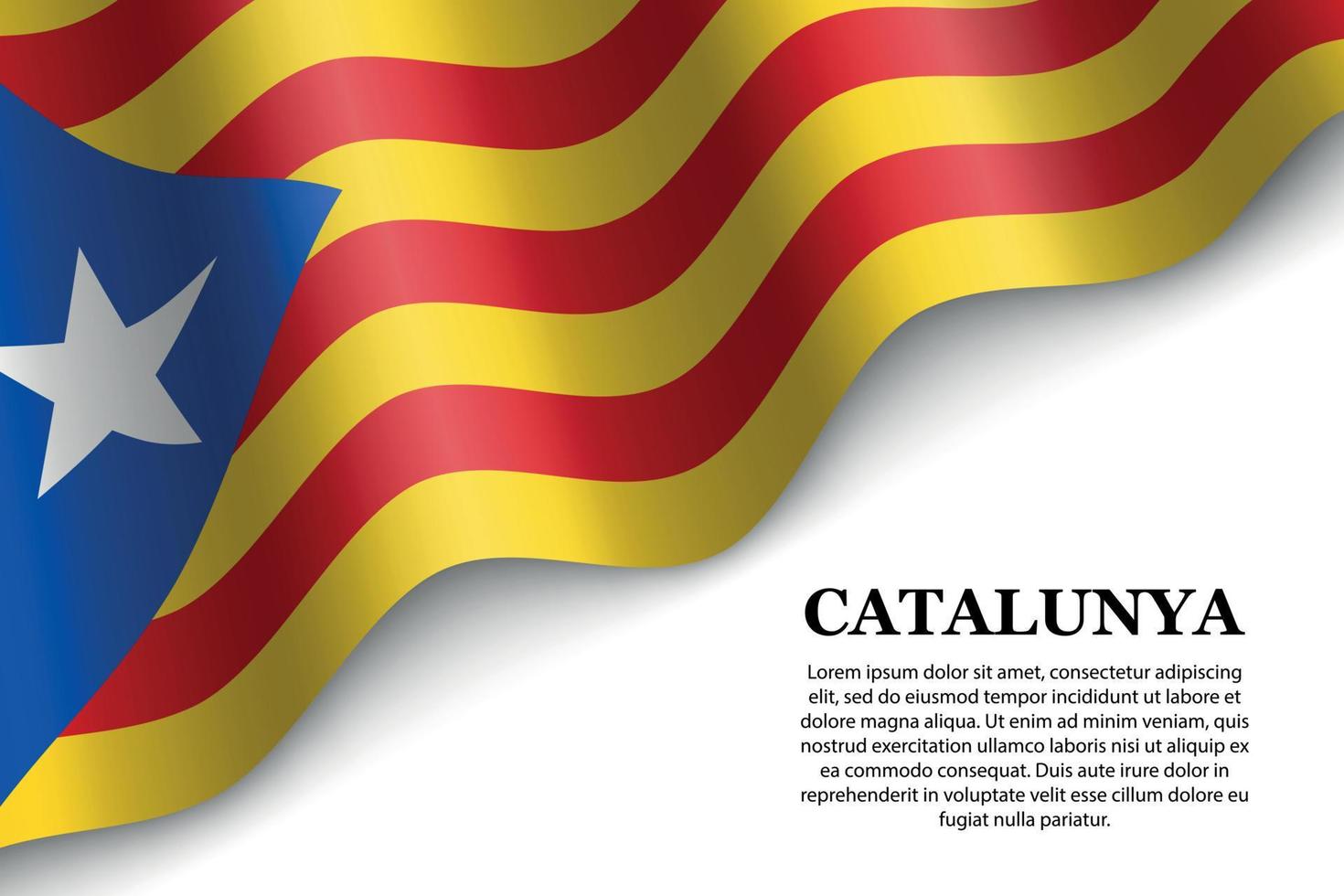 sventolando la bandiera dell'indipendente catalano - estelada vettore