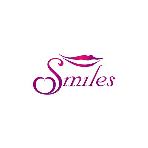 Logo labbra sorridenti vettore