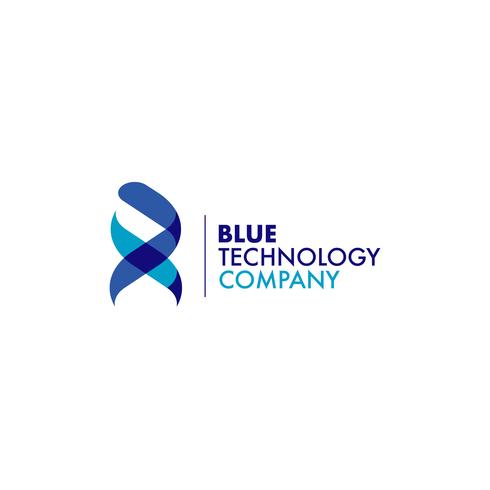 Logo DNA a nastro blu vettore