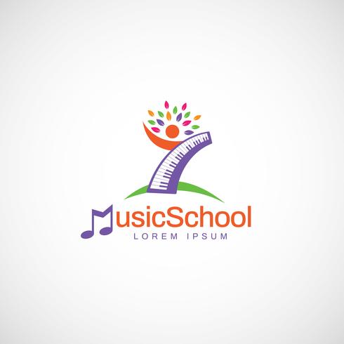 Logo colorato scuola di musica vettore