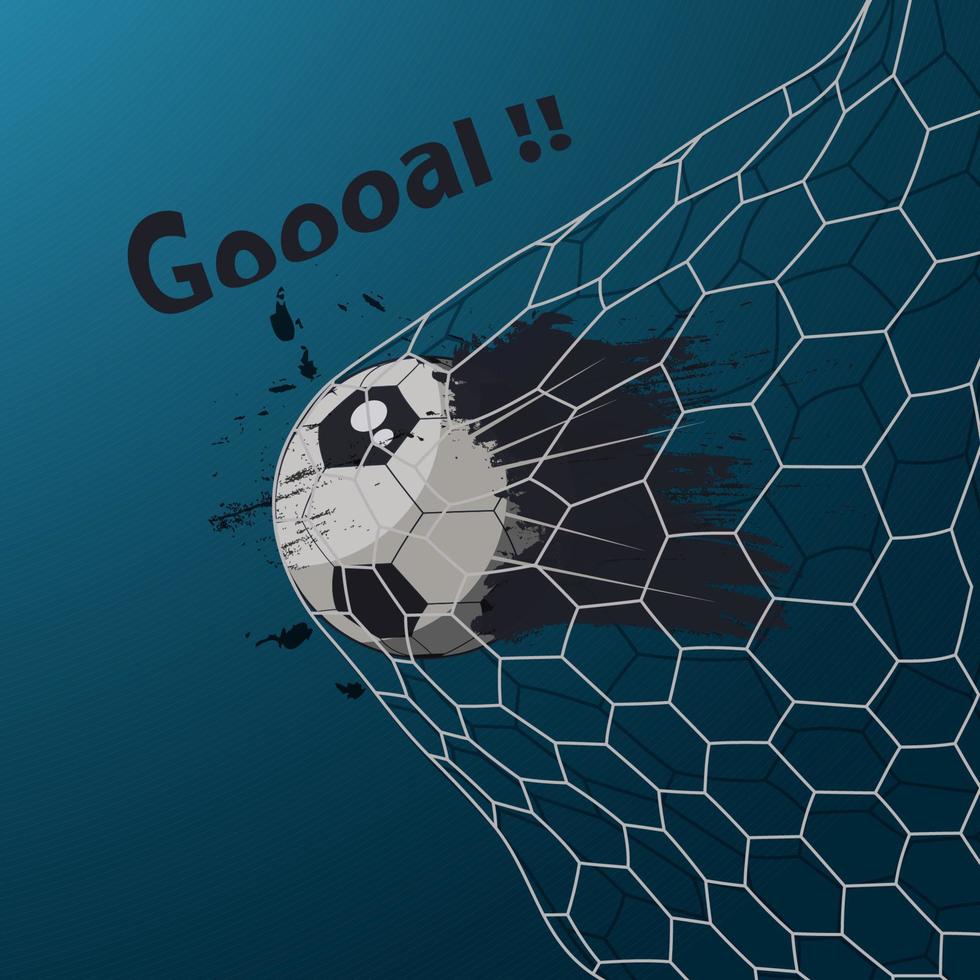 pallone da calcio nell'illustrazione di vettore della rete di obiettivo
